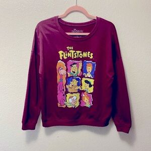 The Flinestones Maroon Graphic Crewneck Sweater!